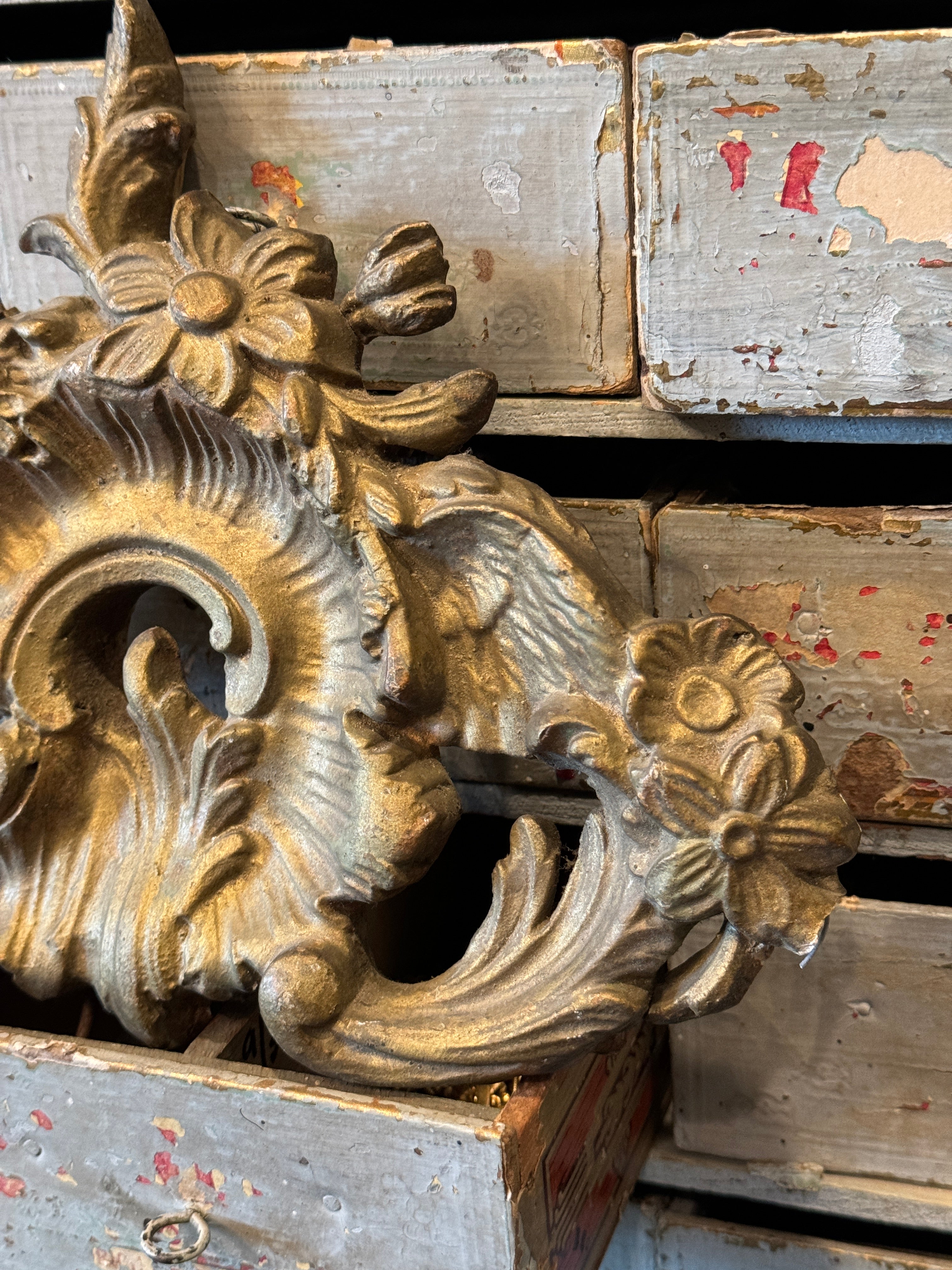 1800's French Gilt Gesso Scroll