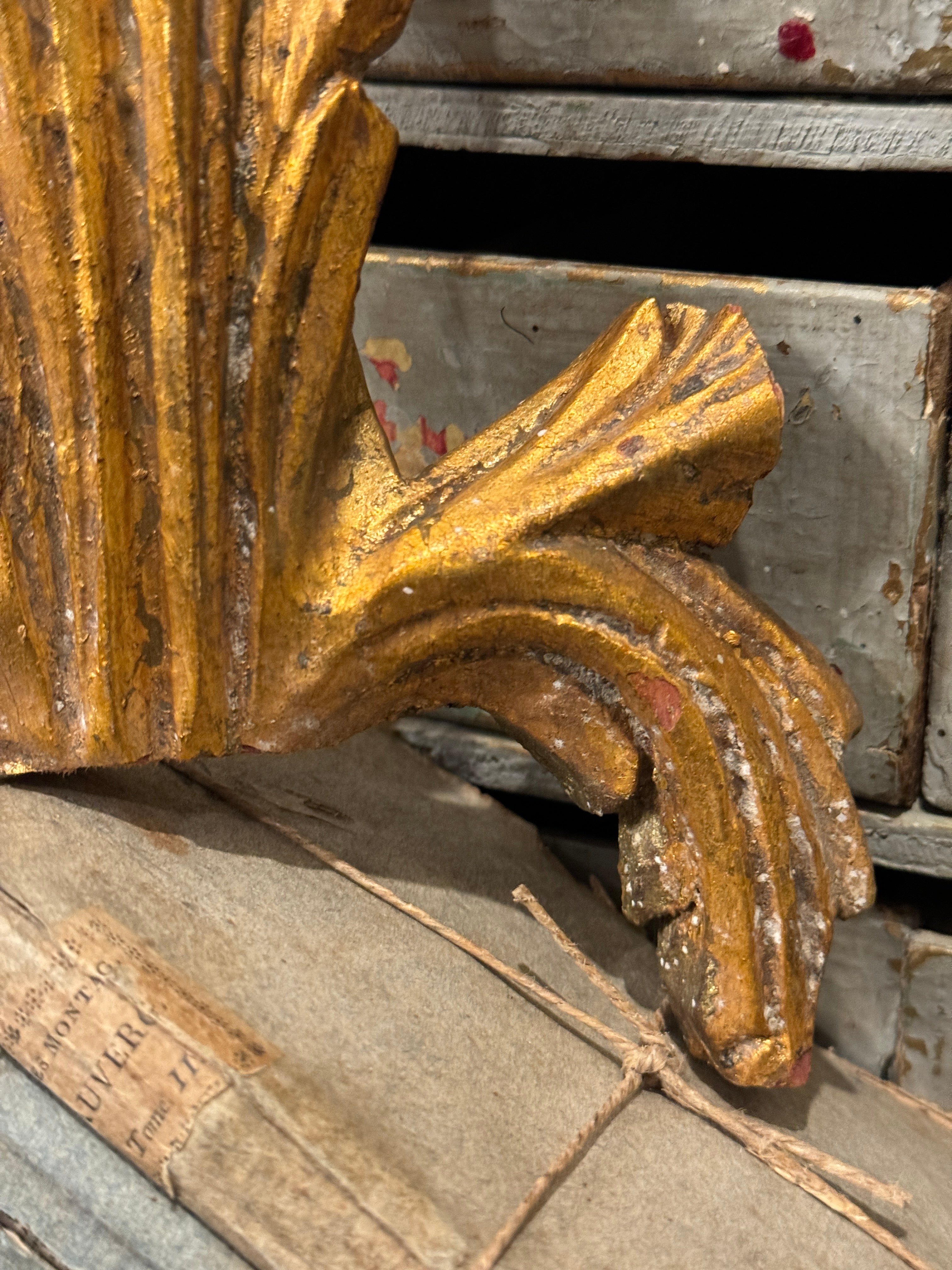 1800's French Gilt Wood Pediment