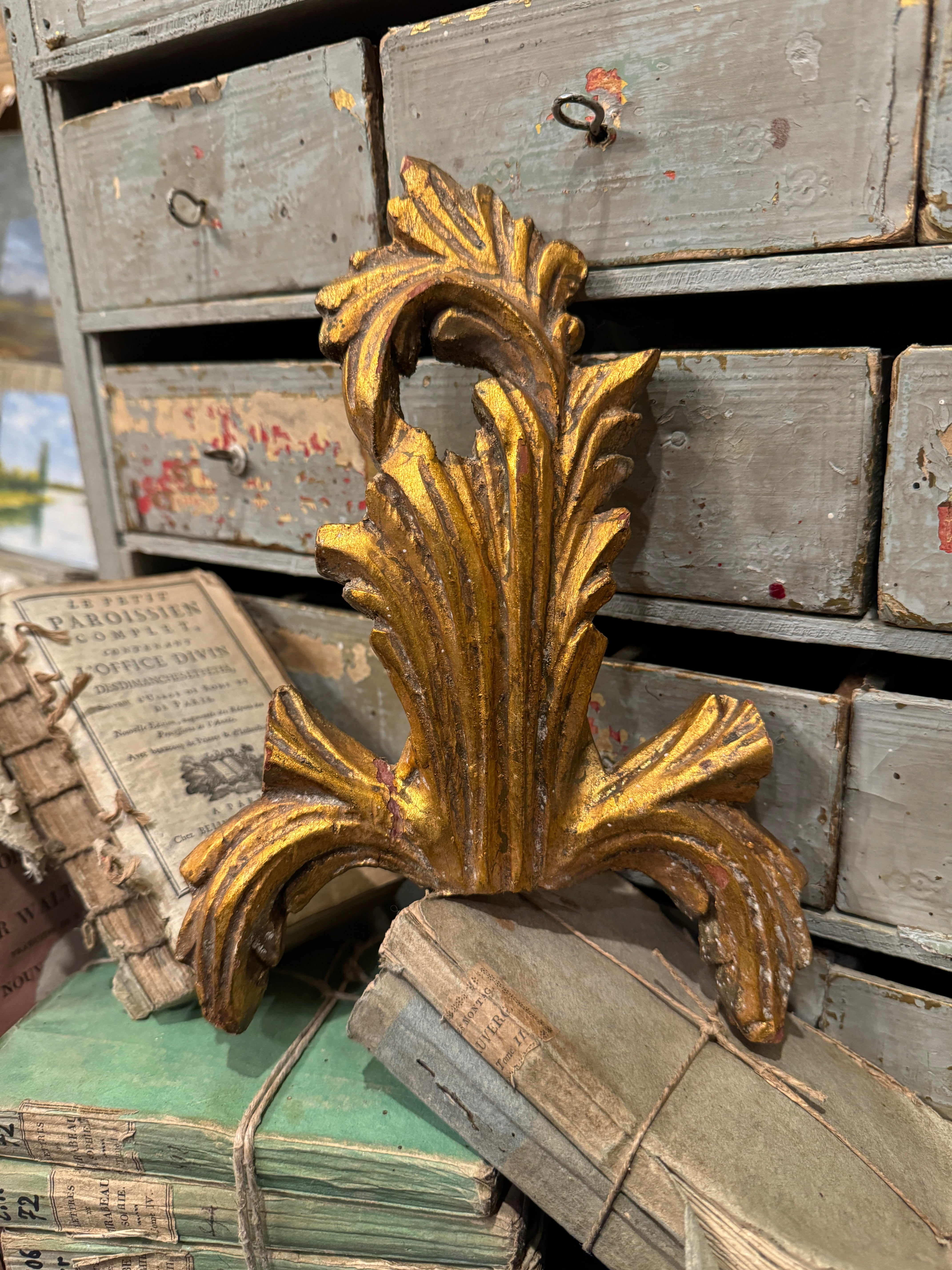 1800's French Gilt Wood Pediment