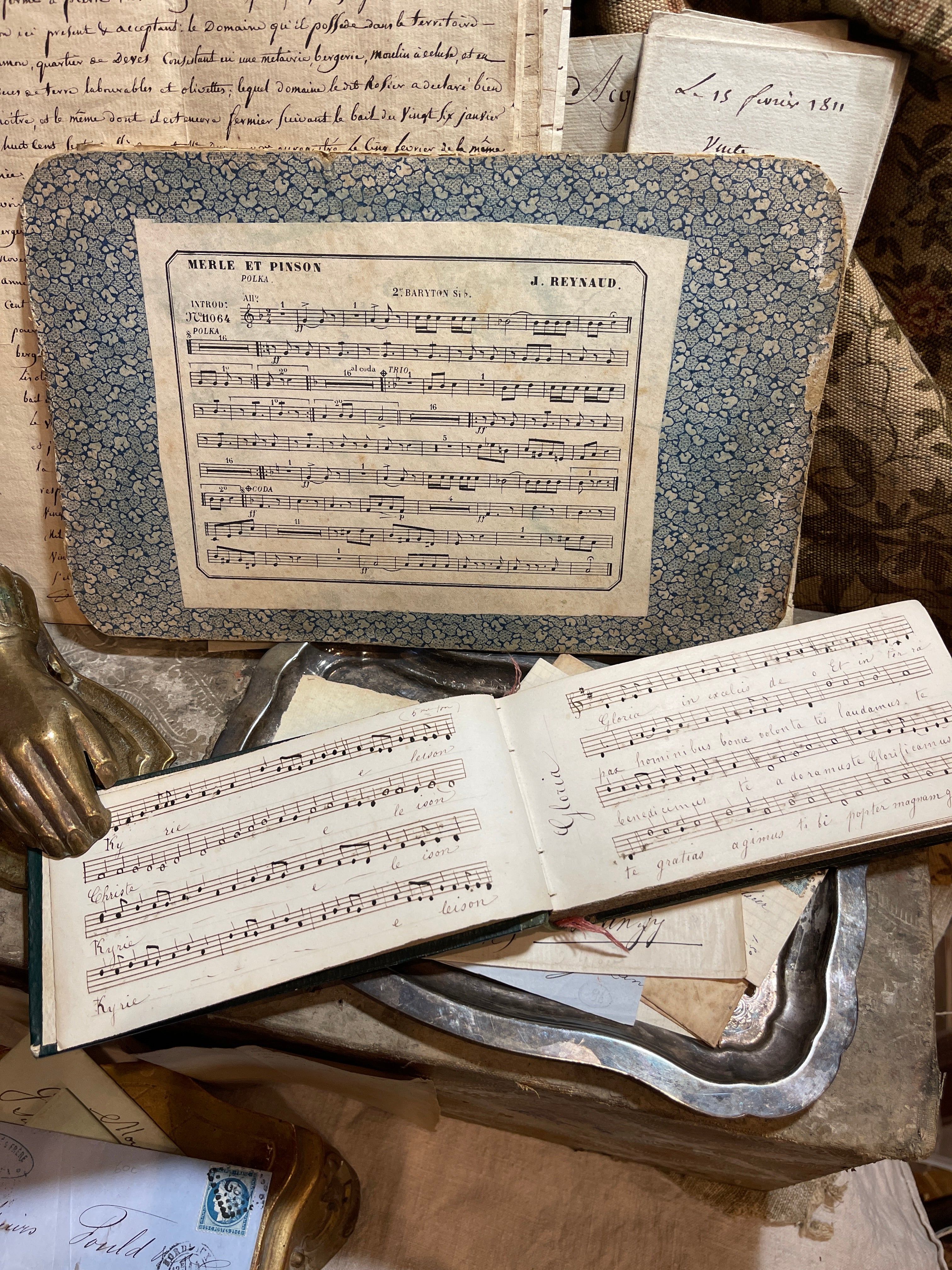 Beautiful 1800's French Handwritten Music Book