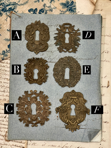 19th Century French Escutcheon Keyhole Covers - F