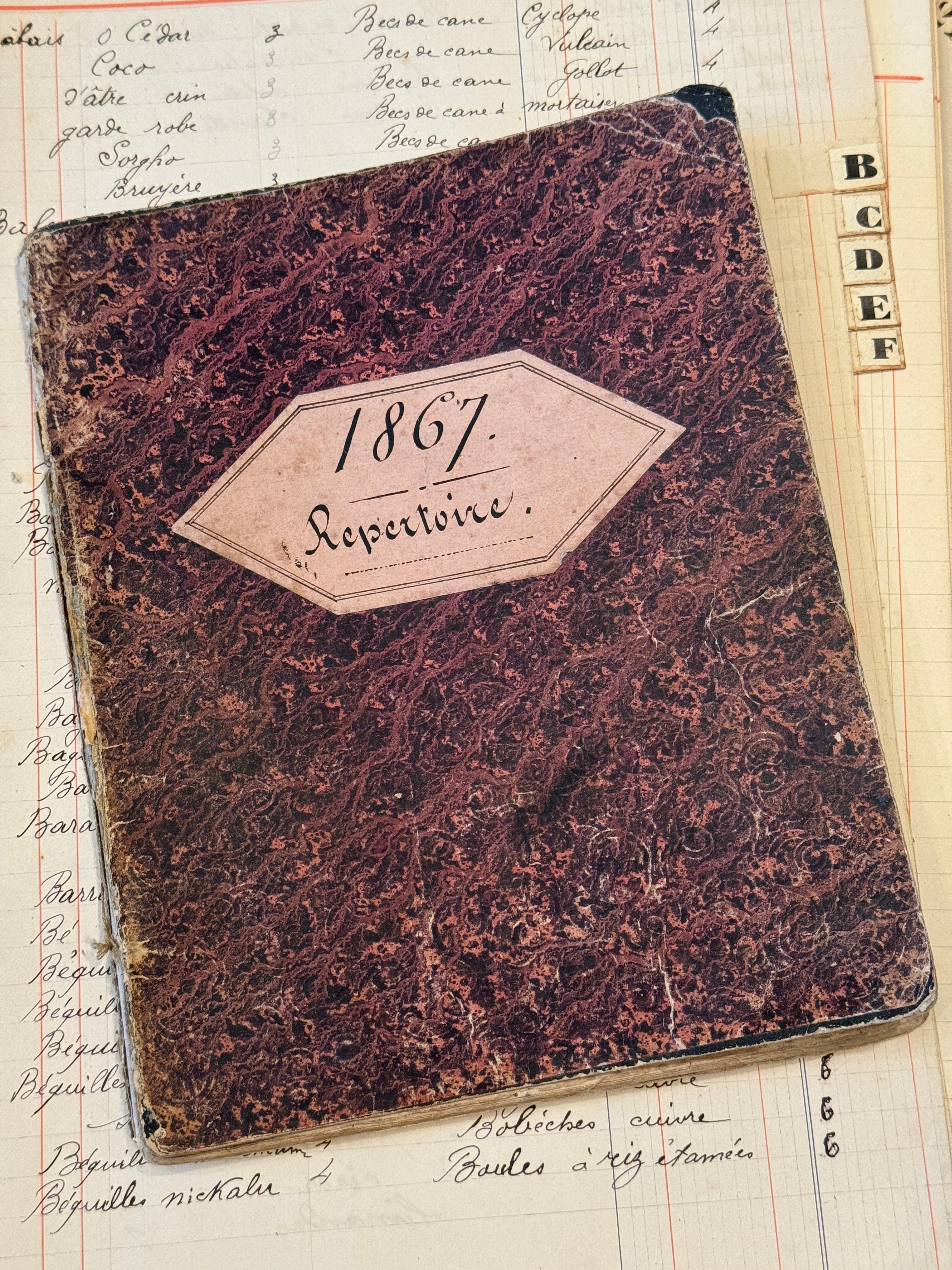 Antique 1867 Repertoire French Notebook