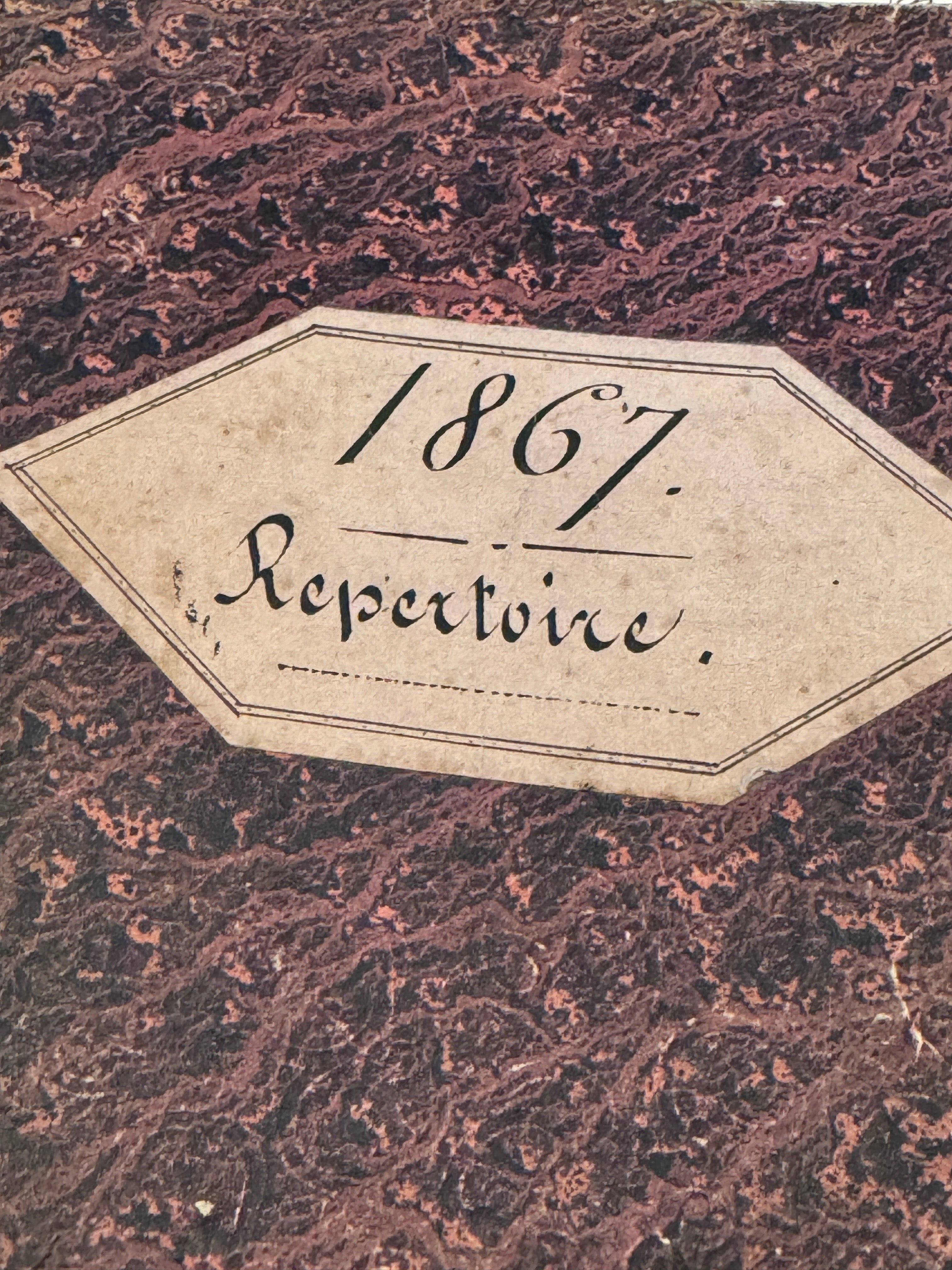 Antique 1867 Repertoire French Notebook