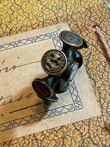 Rare Victorian 9 Wheel Brass Spinner Intaglio