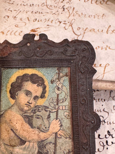 Early 1800s French Religious Icon - St John Baptist