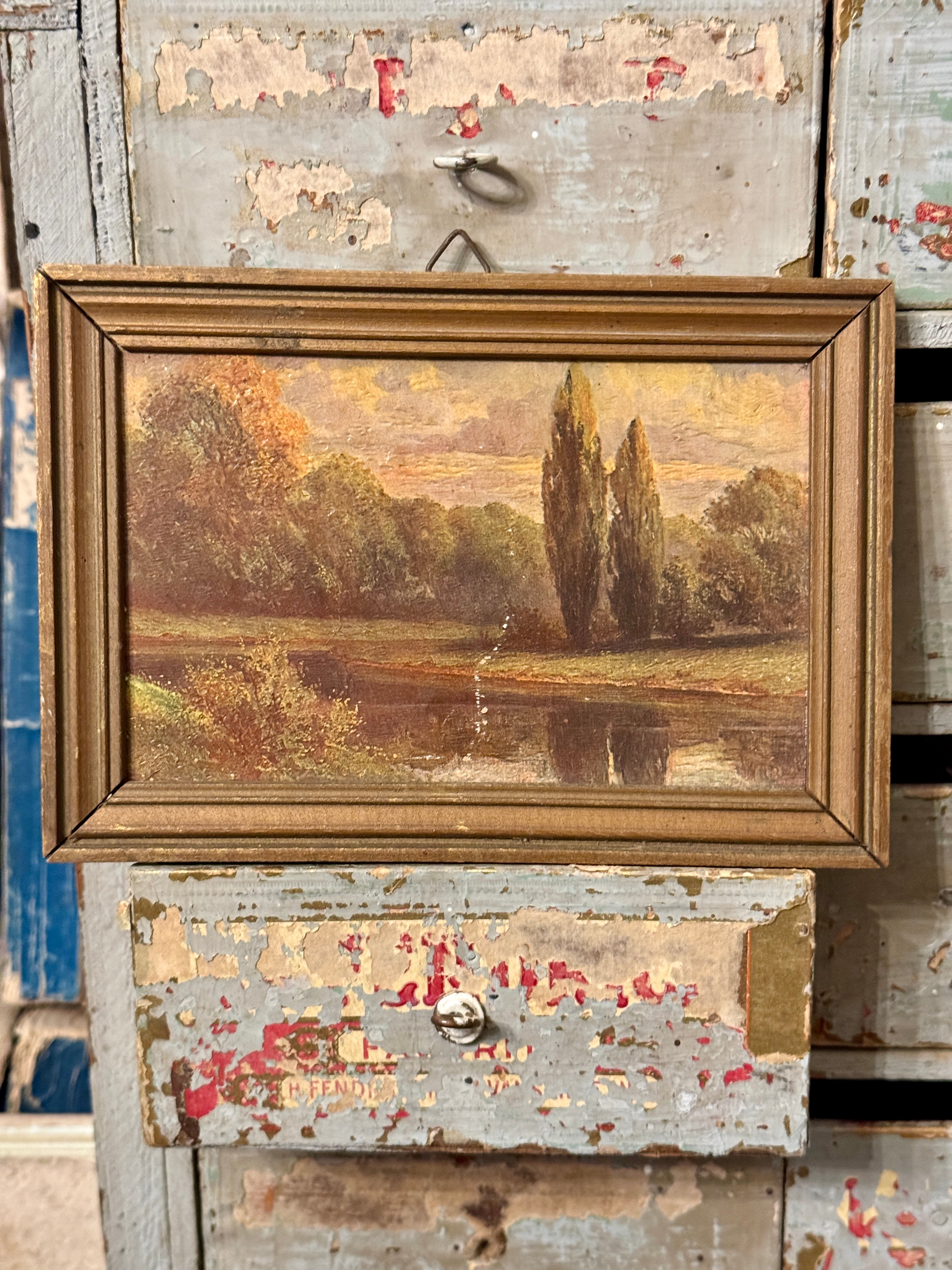 Antique French Oil on Board