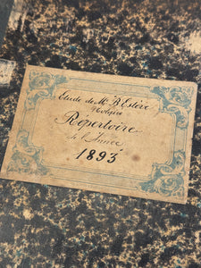 Antique 1893 Repertoire French Notebook