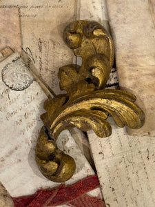 1800's French Gilt Wood Fragment