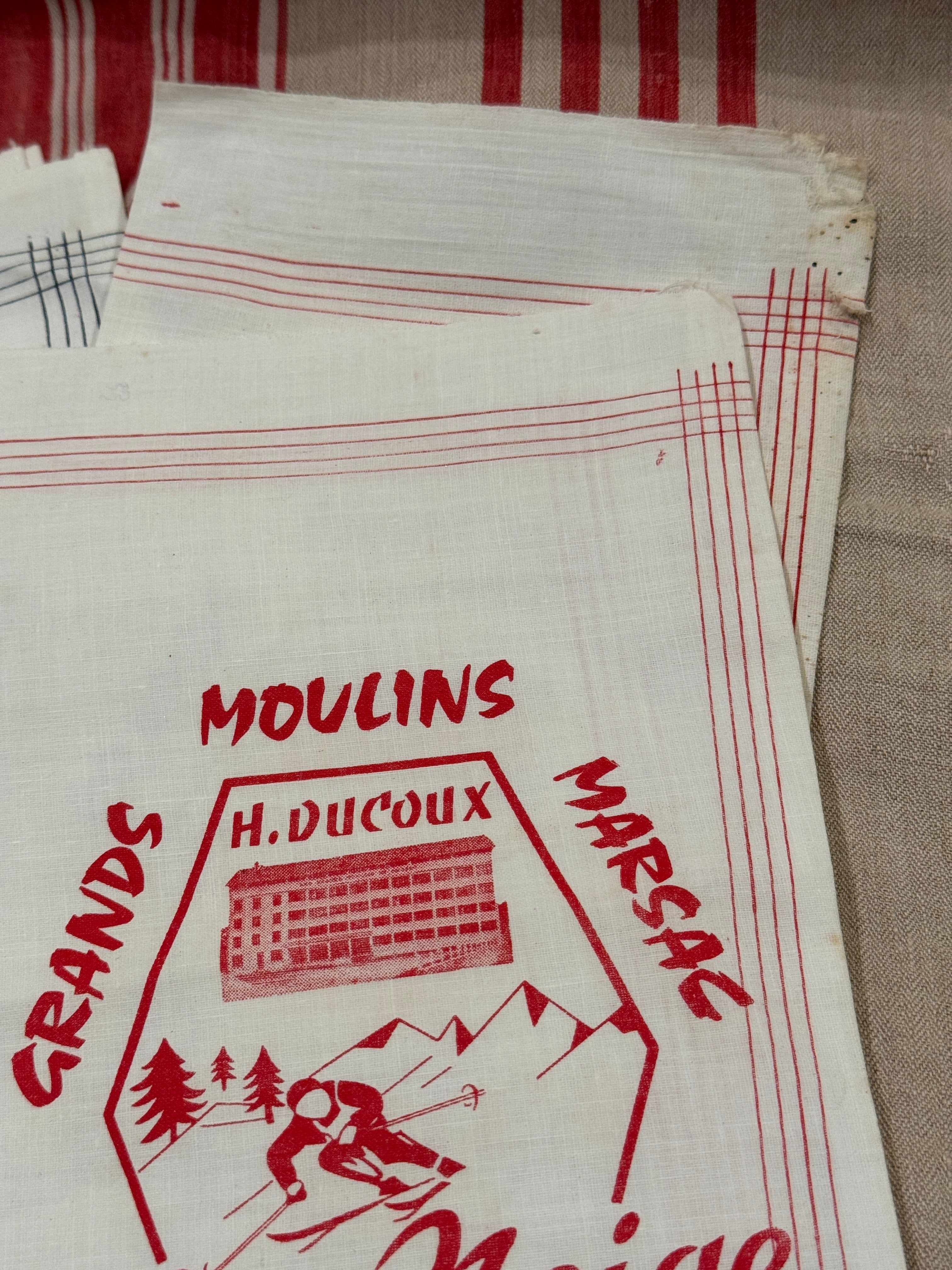 Antique French Linen Cloth Flour Bags Circa 1930