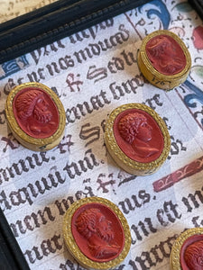 Rare Early 1800's Antique Red Sulfur Intaglios