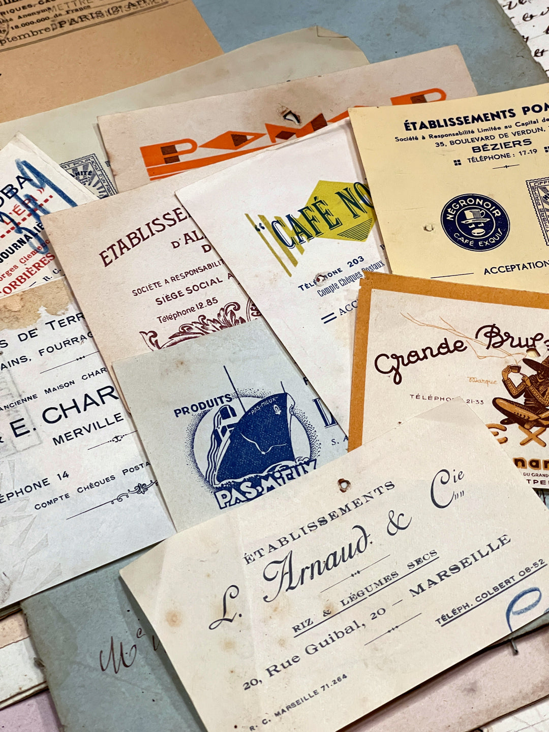 Antique French Envelope with Ephemera - 4