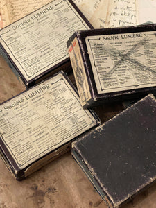 Original 1800's Antique French Paper Boxes