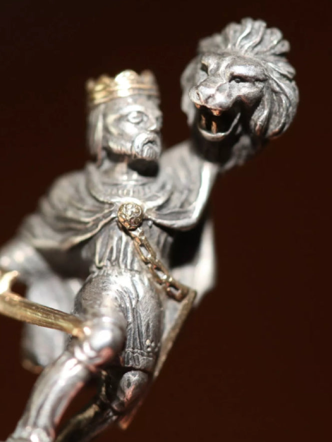 Antique 1800's Victorian Knight Slaying a Lion Seal Pendant