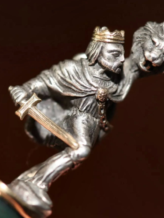 Antique 1800's Victorian Knight Slaying a Lion Seal Pendant