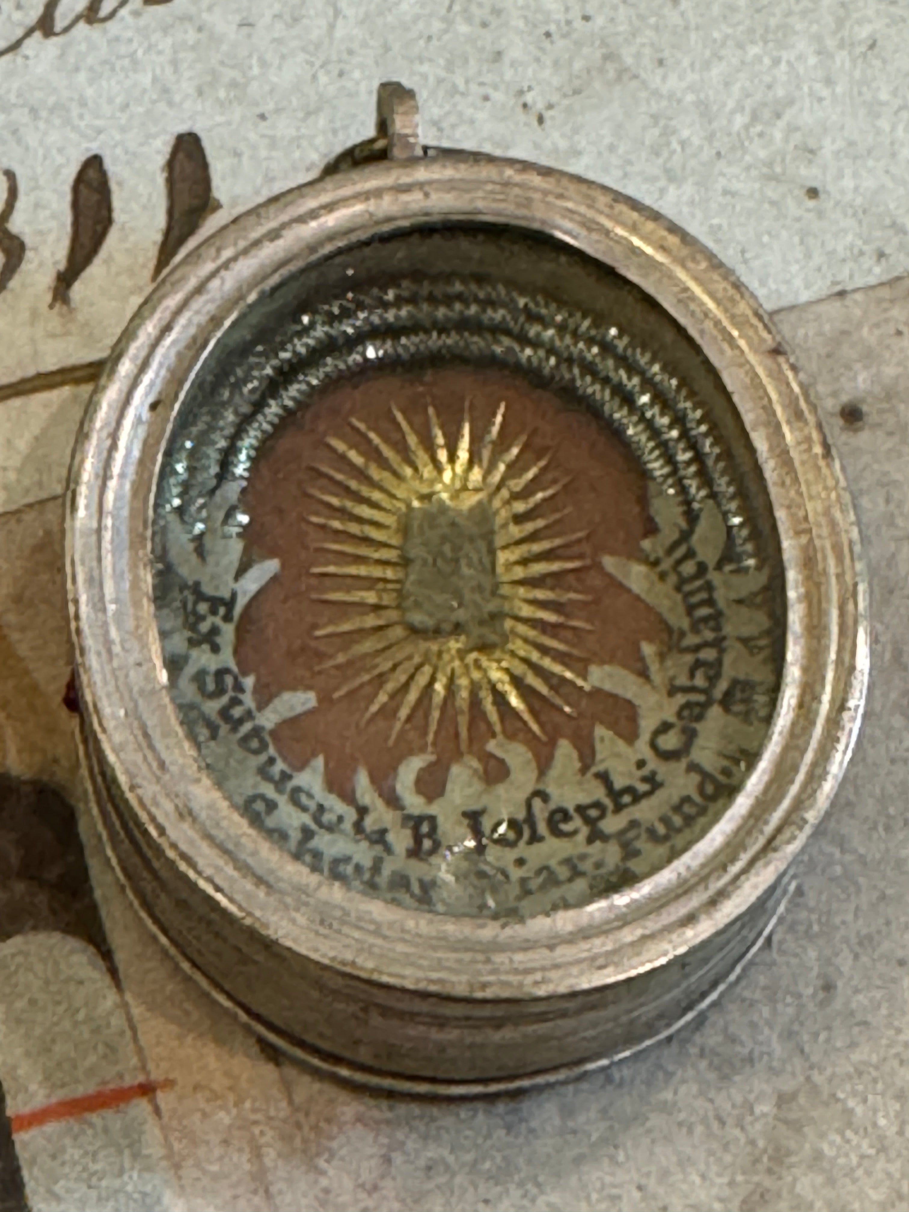 B. Josephi Calafantii 1800's Casket Seal Relic