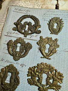 19th Century French Escutcheon Keyhole Covers - O