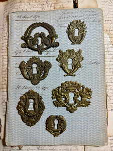 19th Century French Escutcheon Keyhole Covers - O