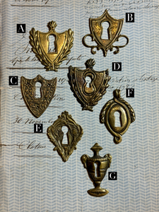 19th Century French Escutcheon Keyhole Covers - R