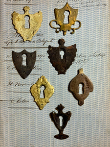 19th Century French Escutcheon Keyhole Covers - R