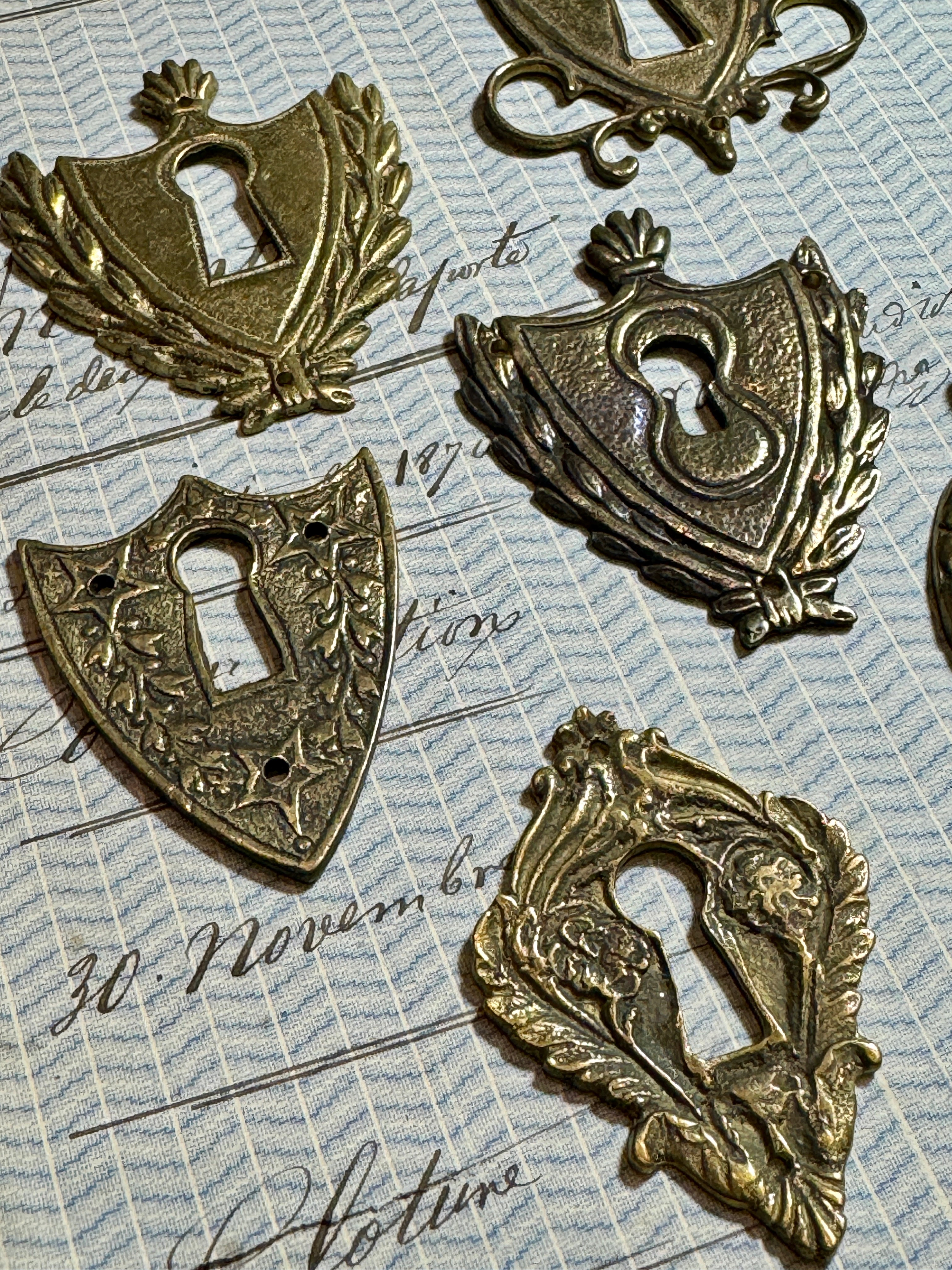 19th Century French Escutcheon Keyhole Covers - R