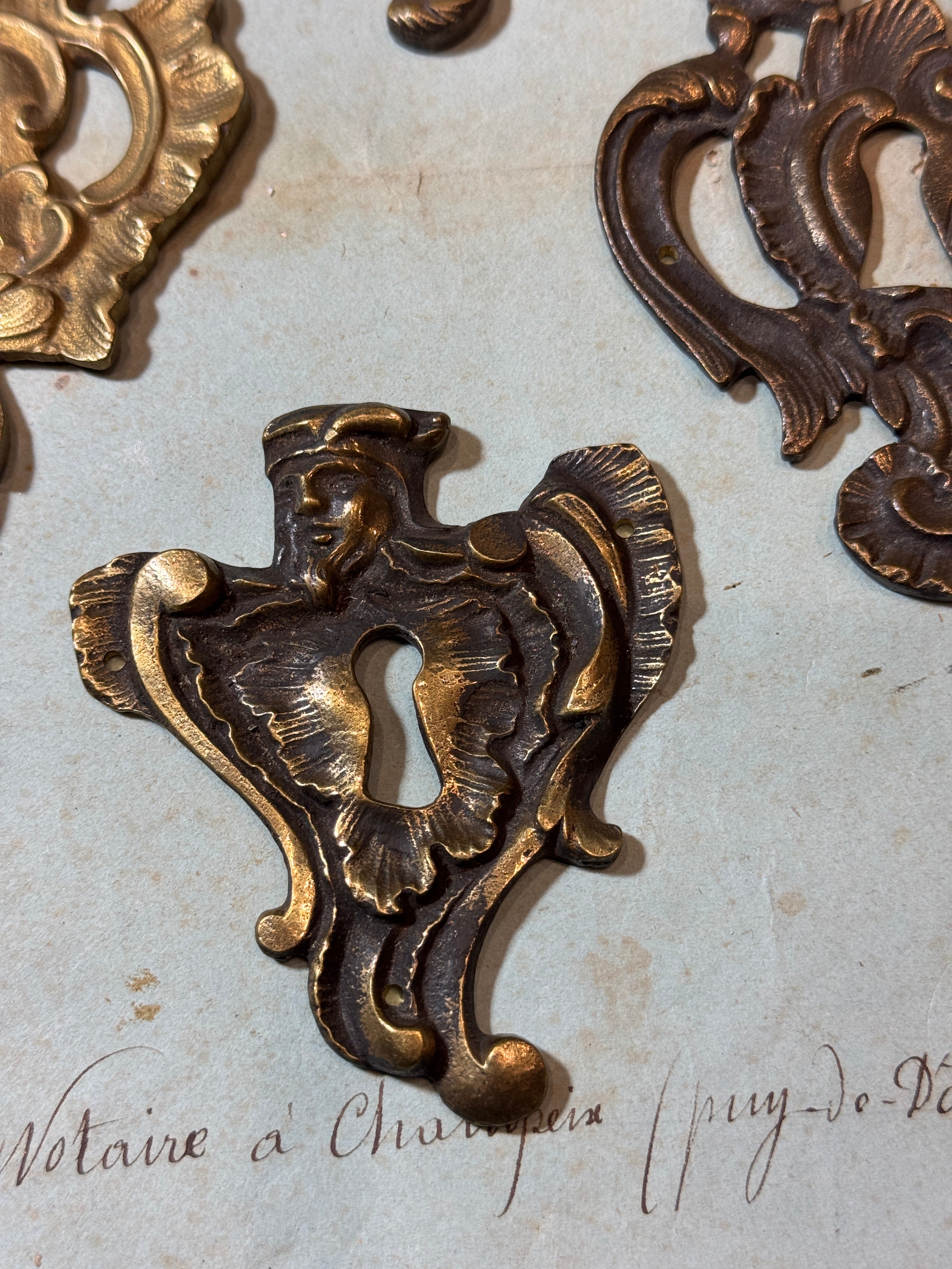 19th Century French Escutcheon Keyhole Covers - A2