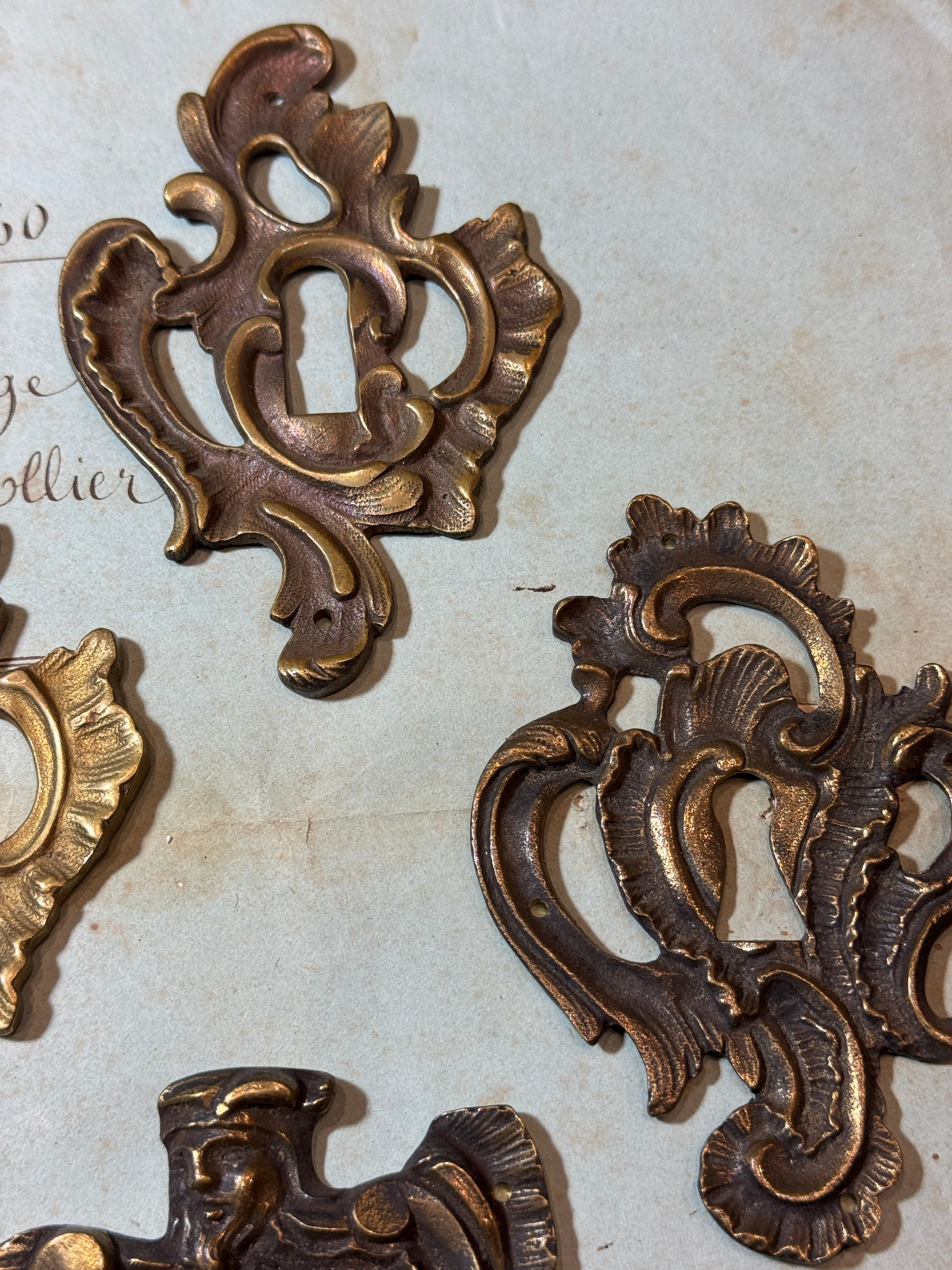 19th Century French Escutcheon Keyhole Covers - A2