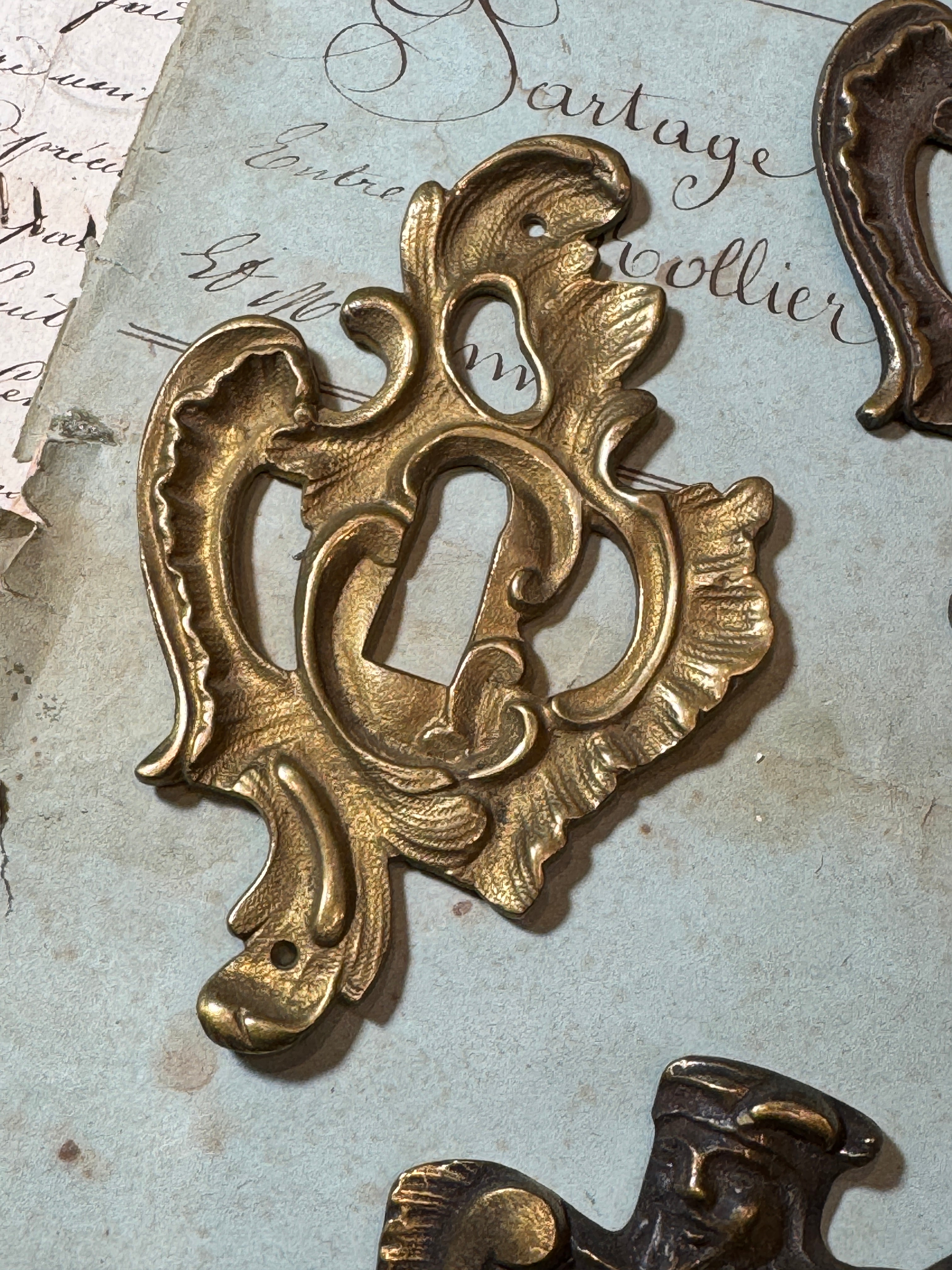 19th Century French Escutcheon Keyhole Covers - A2