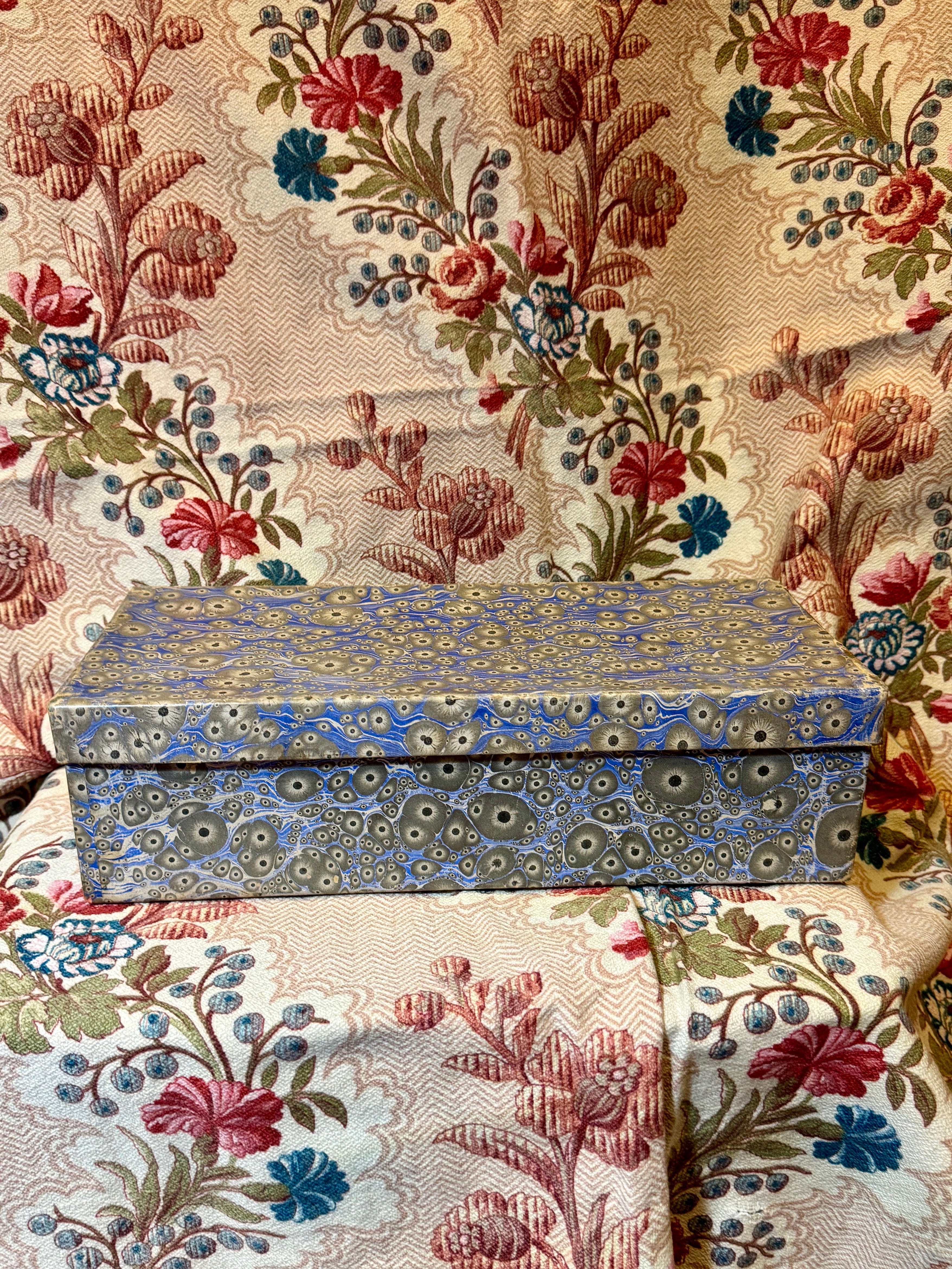 Antique French Marbled Paper Box