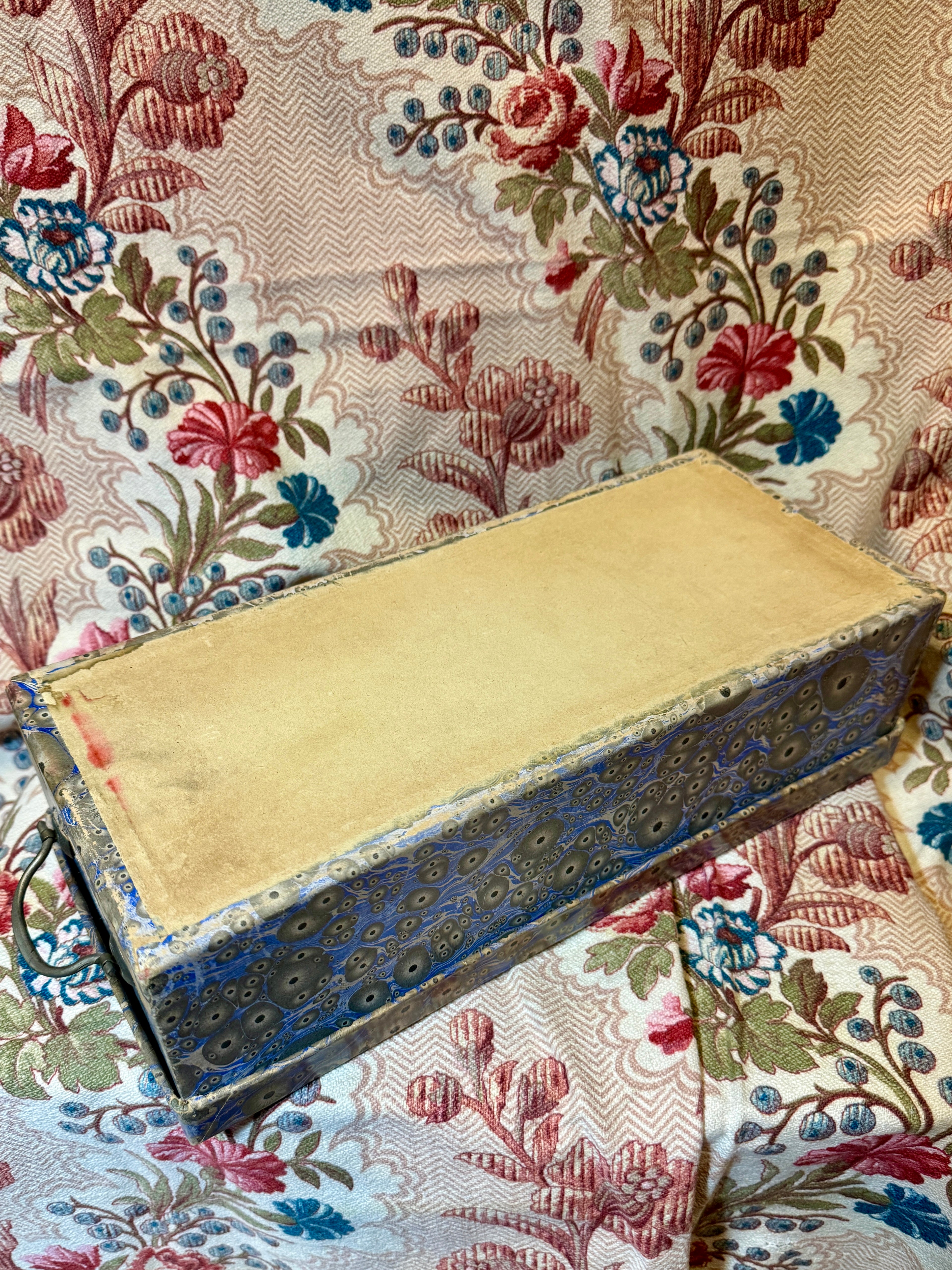 Antique French Marbled Paper Box