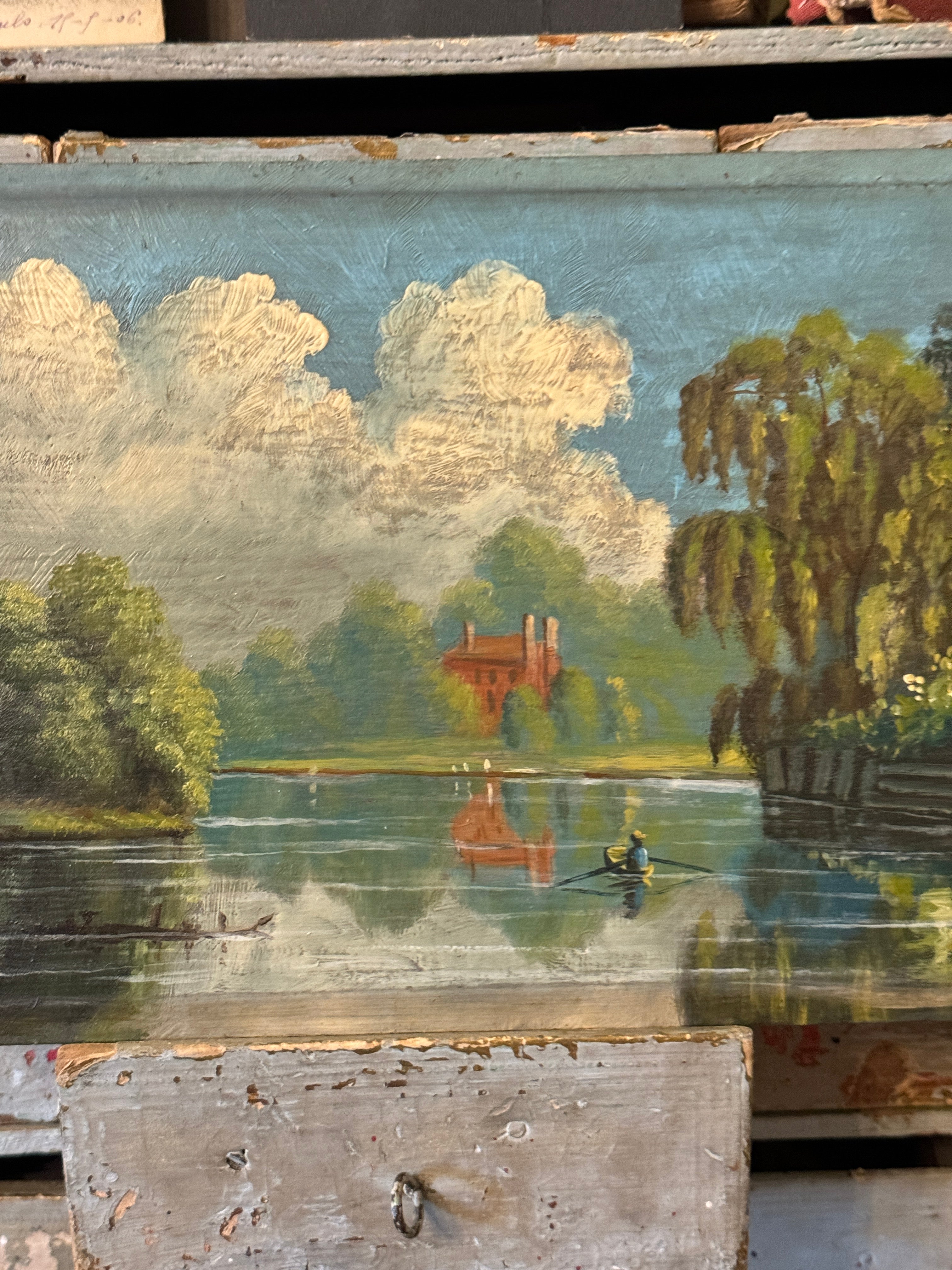 Original Antique French Signed Oil Painting - 1885