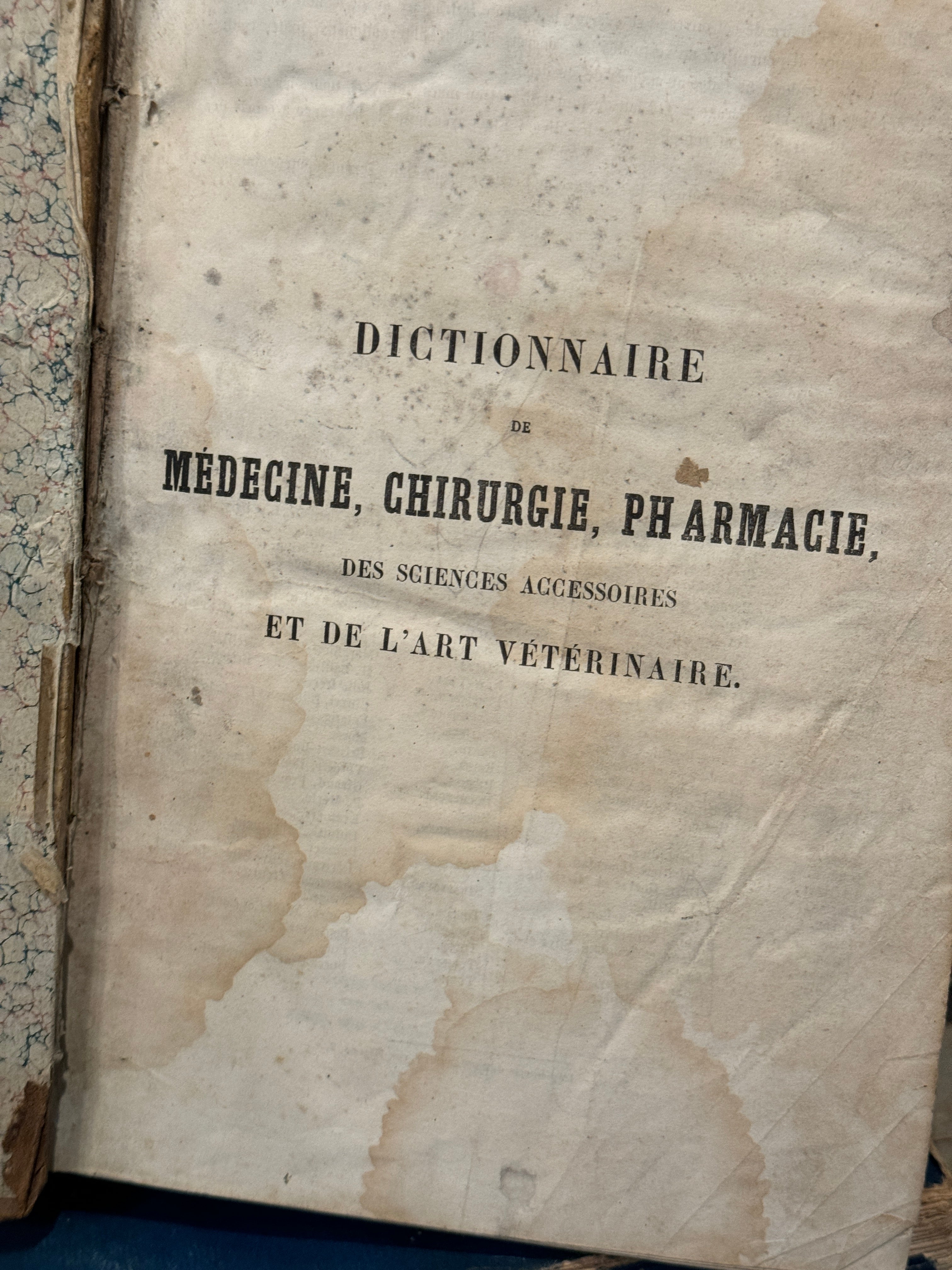 DICTIONNAIRE DE MEDECINE, CHIRUGIE, PHARMACIE, DES SCIENCES ACCESSOIRES ET DE L'ART VETERINAIRE - 1855