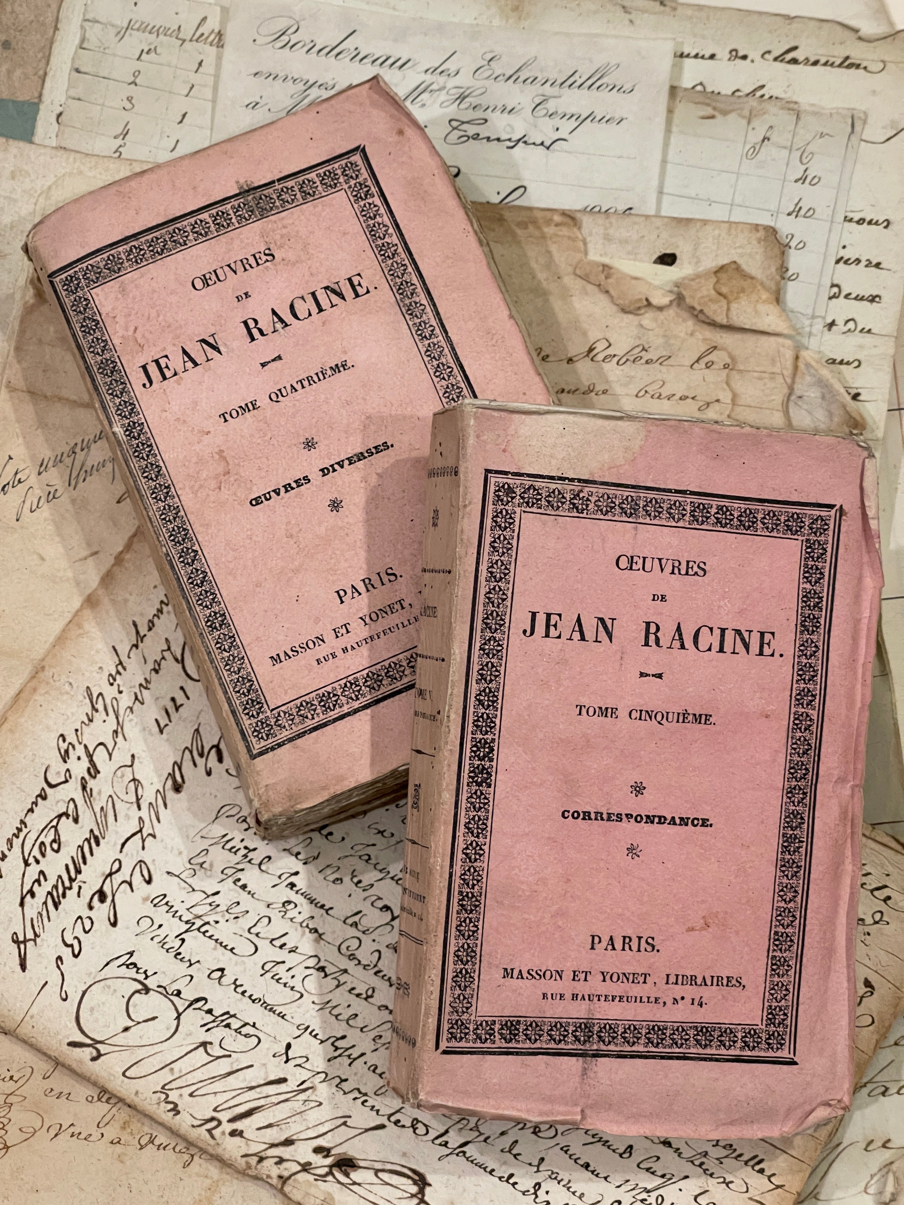 Darling Antique Pink Deckled Edge French Books