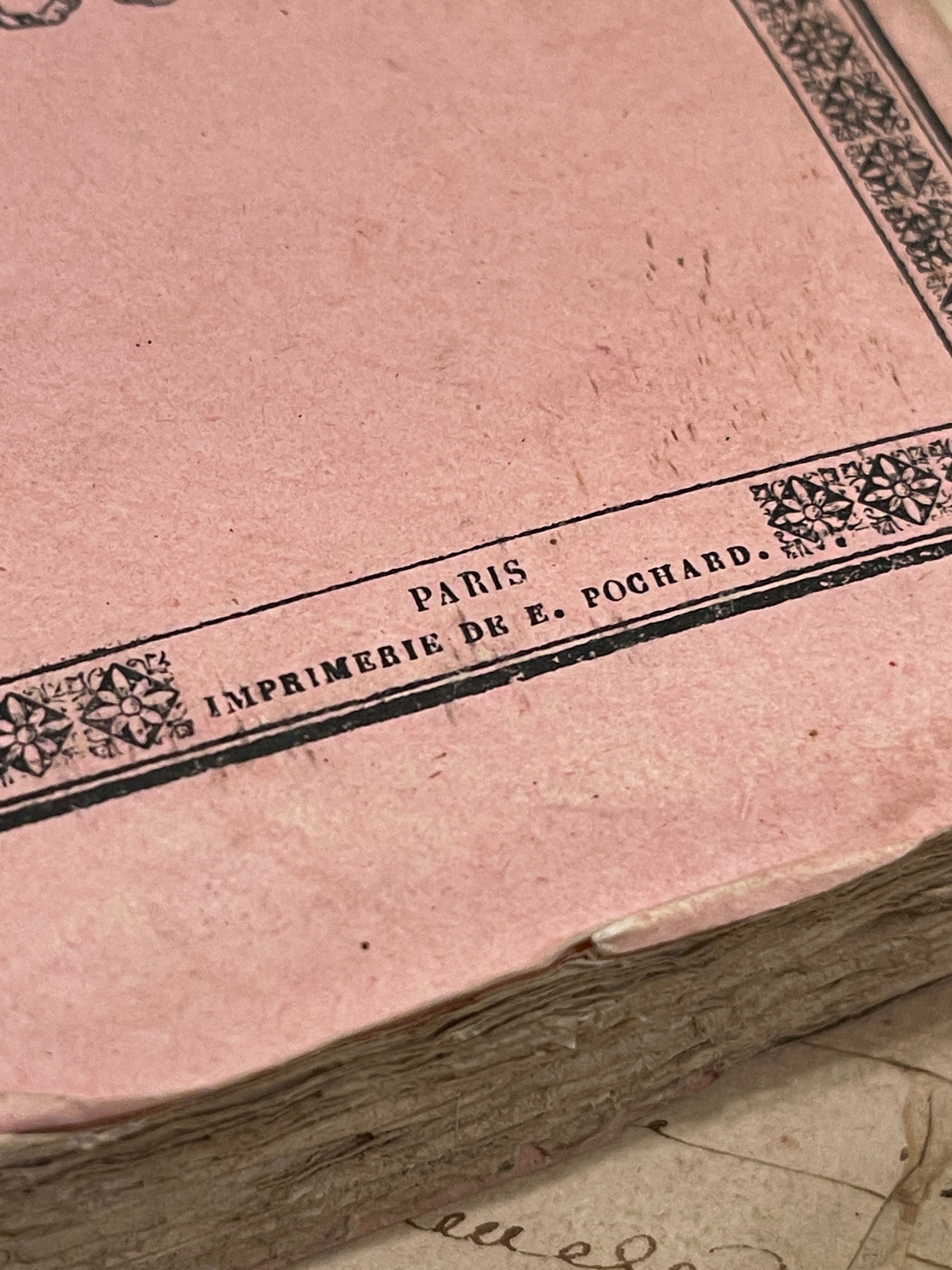 Darling Antique Pink Deckled Edge French Books