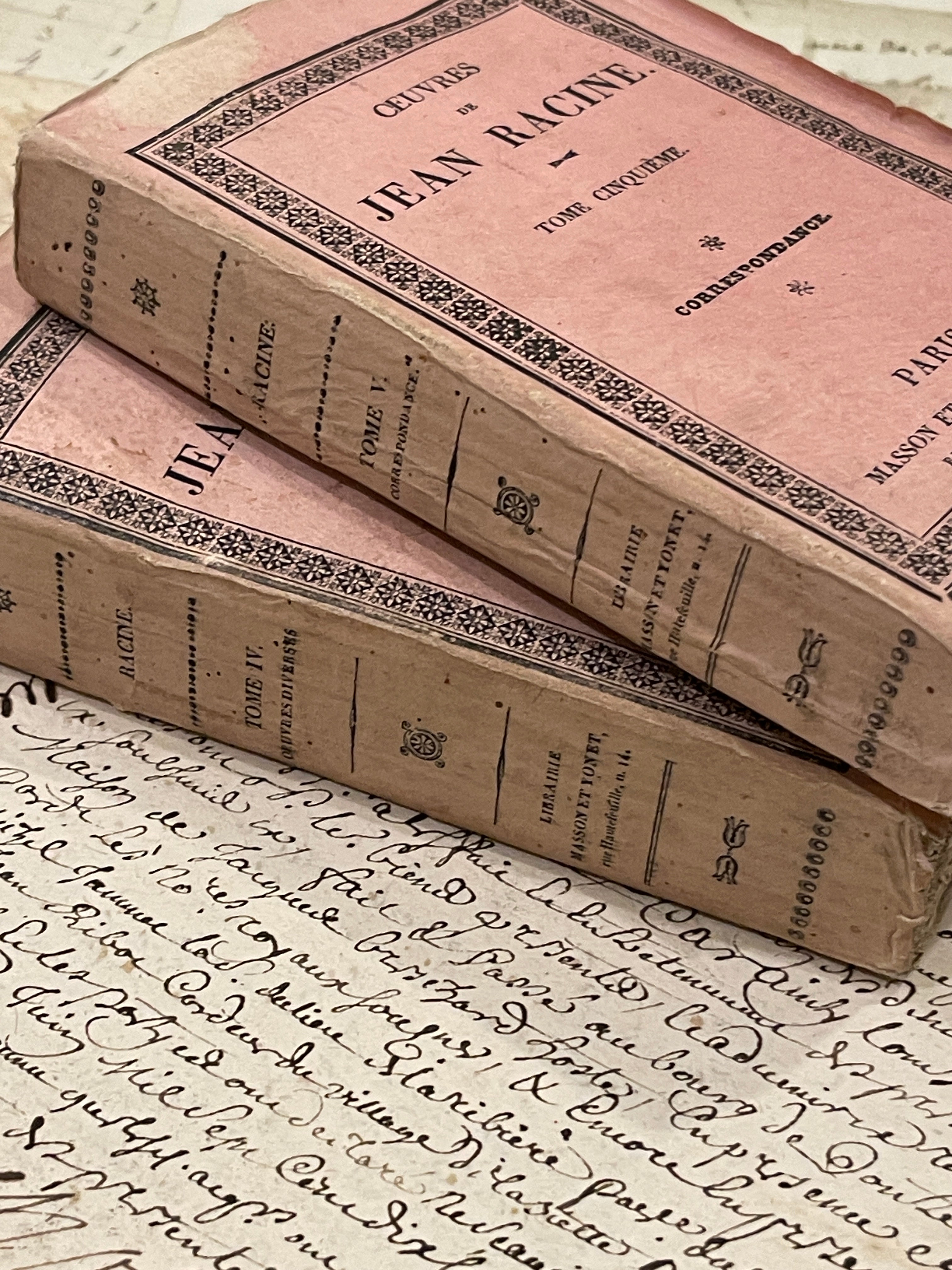 Darling Antique Pink Deckled Edge French Books