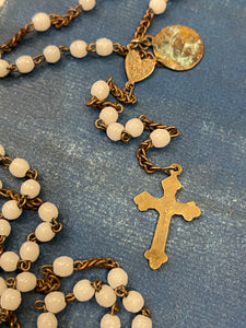 Antique French Rosary and Small Medal - ROS12