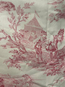 Beautiful Vintage French Red and White Toile