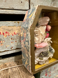 Antique French Silk Flowers in Reliquary Box