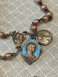 Antique Italian Rosary and Small Medals - ROS3