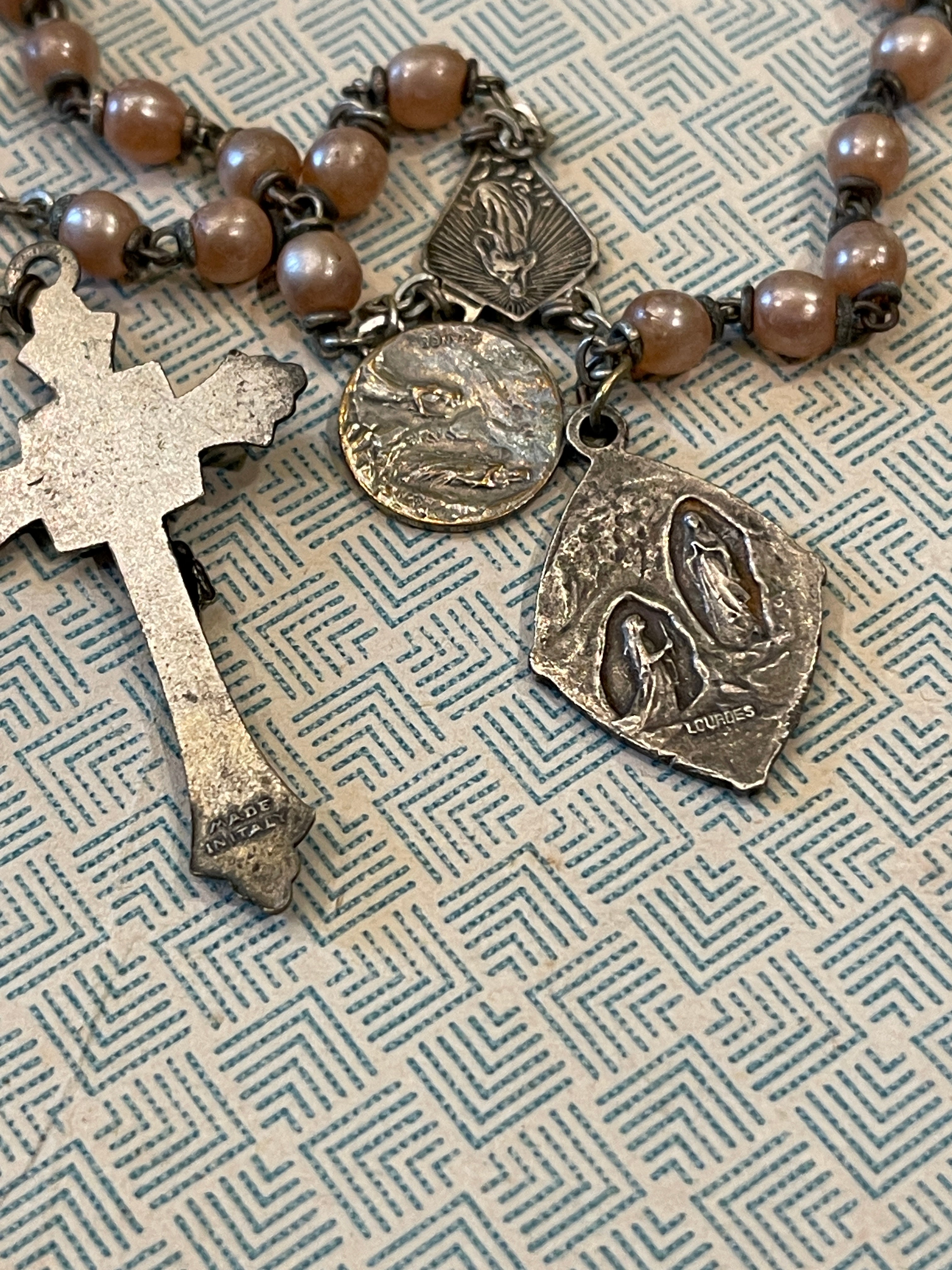 Antique Italian Rosary and Small Medals - ROS3