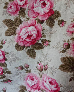 Beautifal 1800's French Textured Cotton with Roses