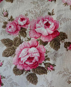 Beautifal 1800's French Textured Cotton with Roses