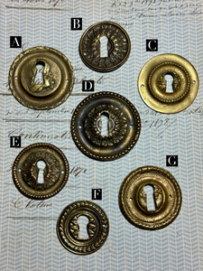 19th Century French Escutcheon Keyhole Covers - R1