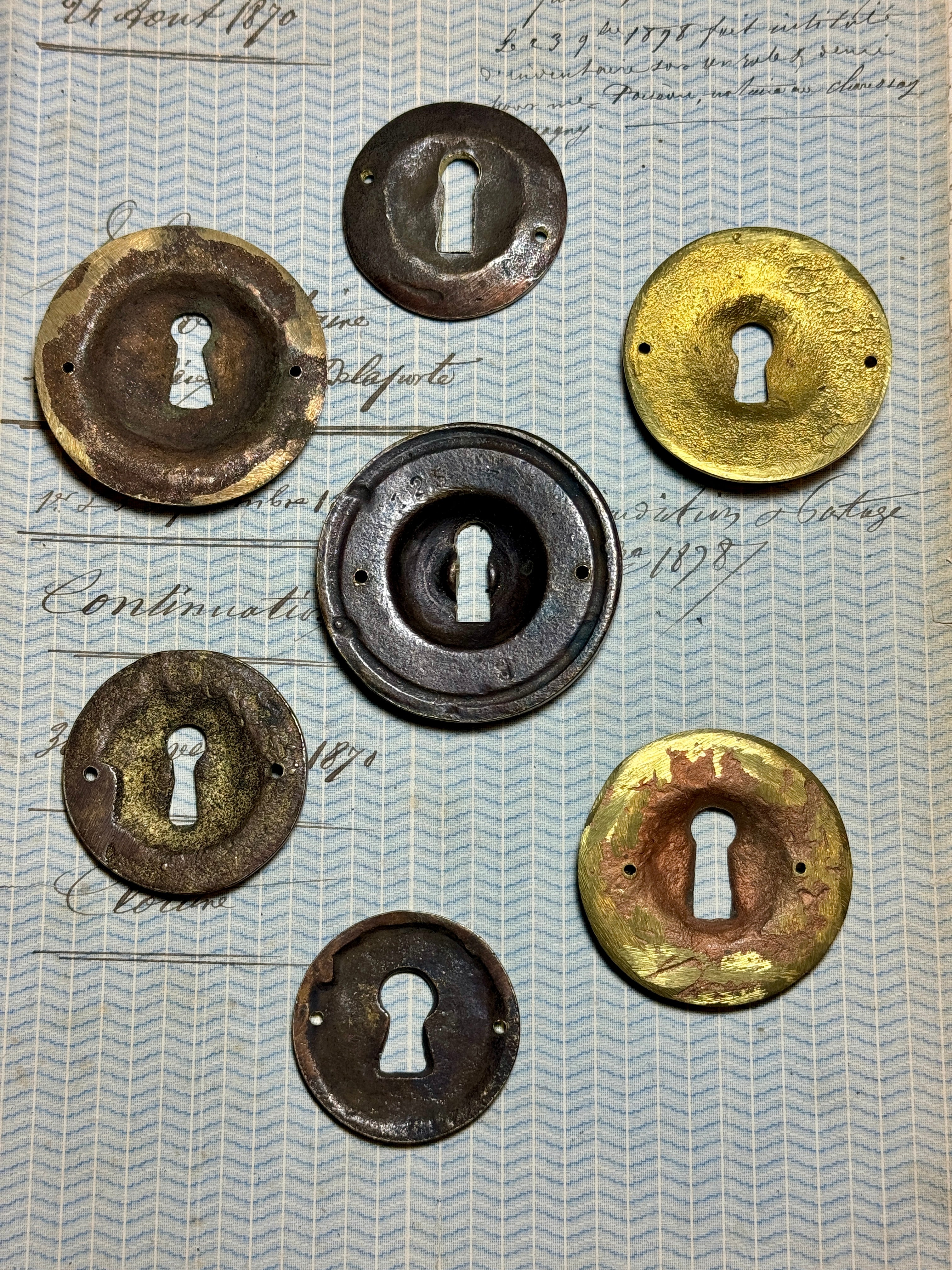 19th Century French Escutcheon Keyhole Covers - R1