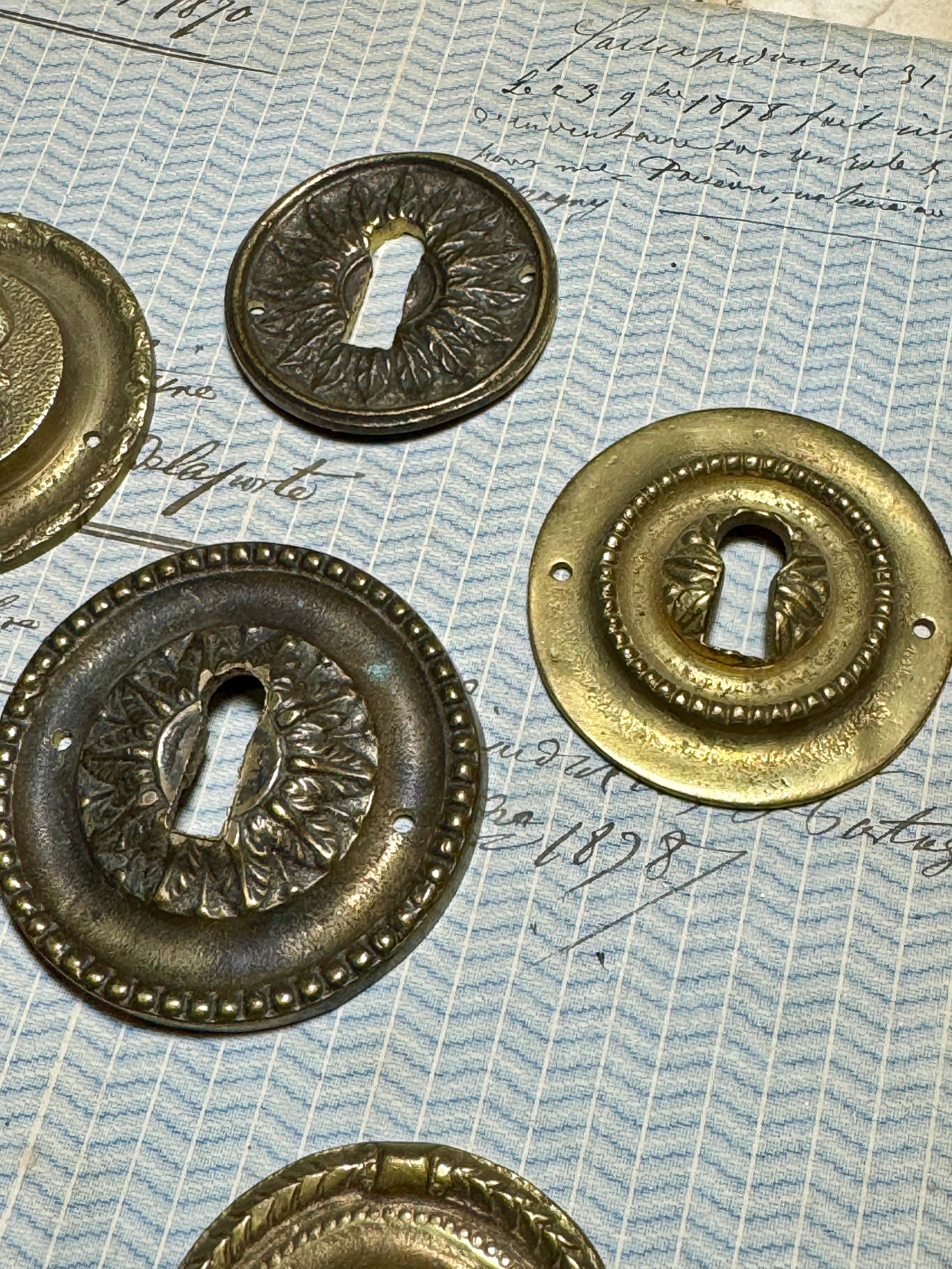 19th Century French Escutcheon Keyhole Covers - R1