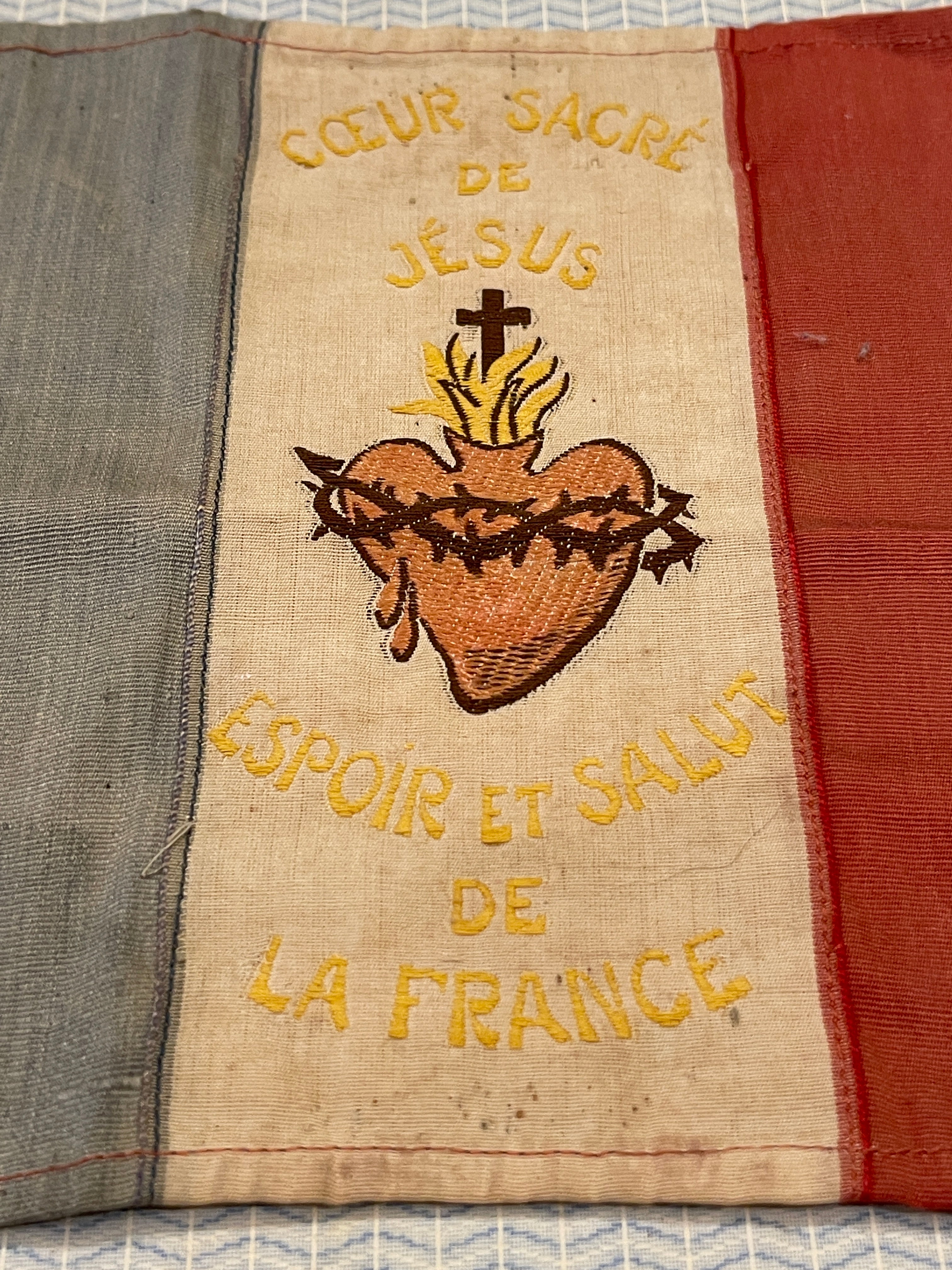 French Sacred Heart Flag - 1940's