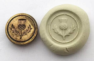 Antique Scottish Brass Thistle Intaglio Letter Seal