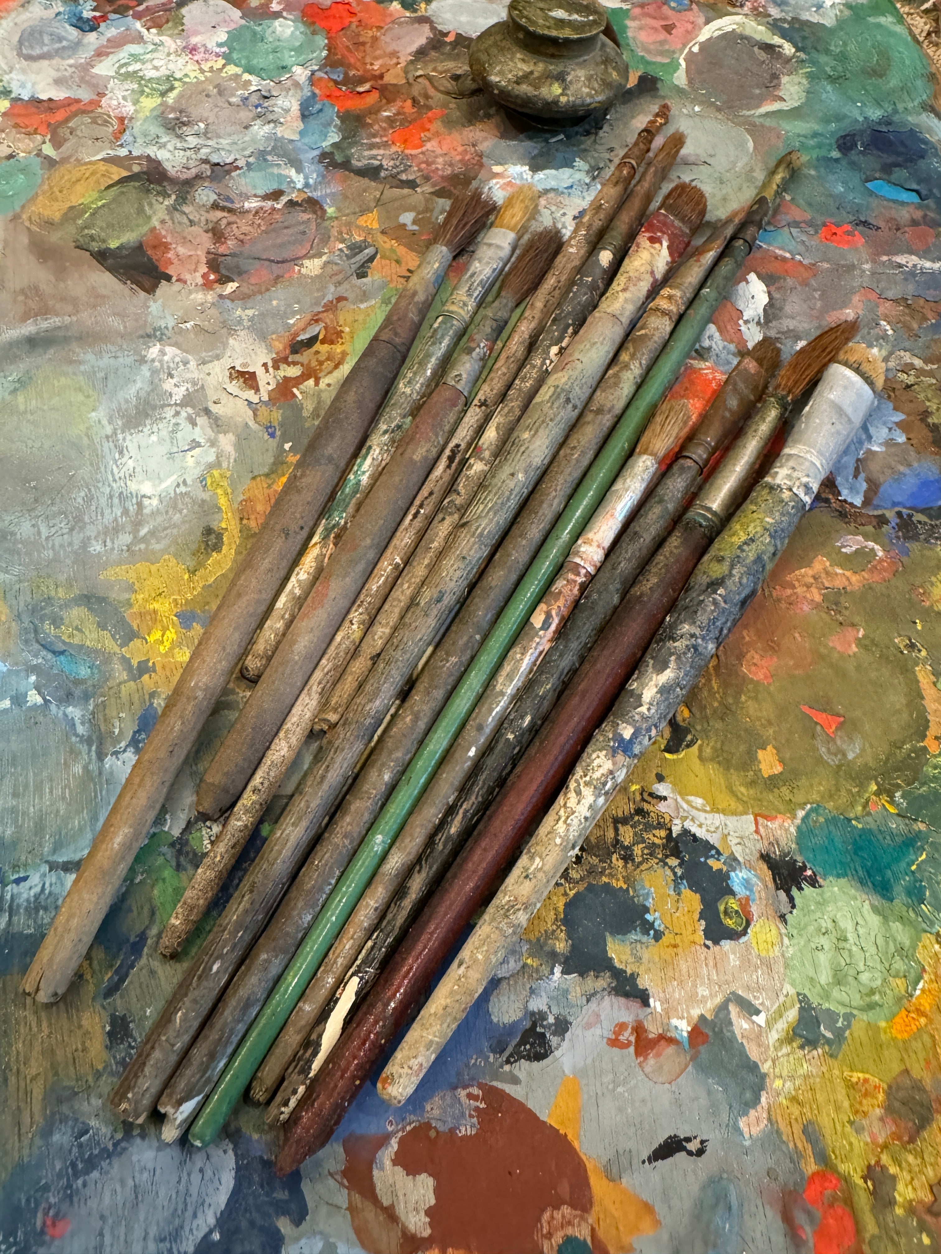 Vintage French paint brushes Set of 12