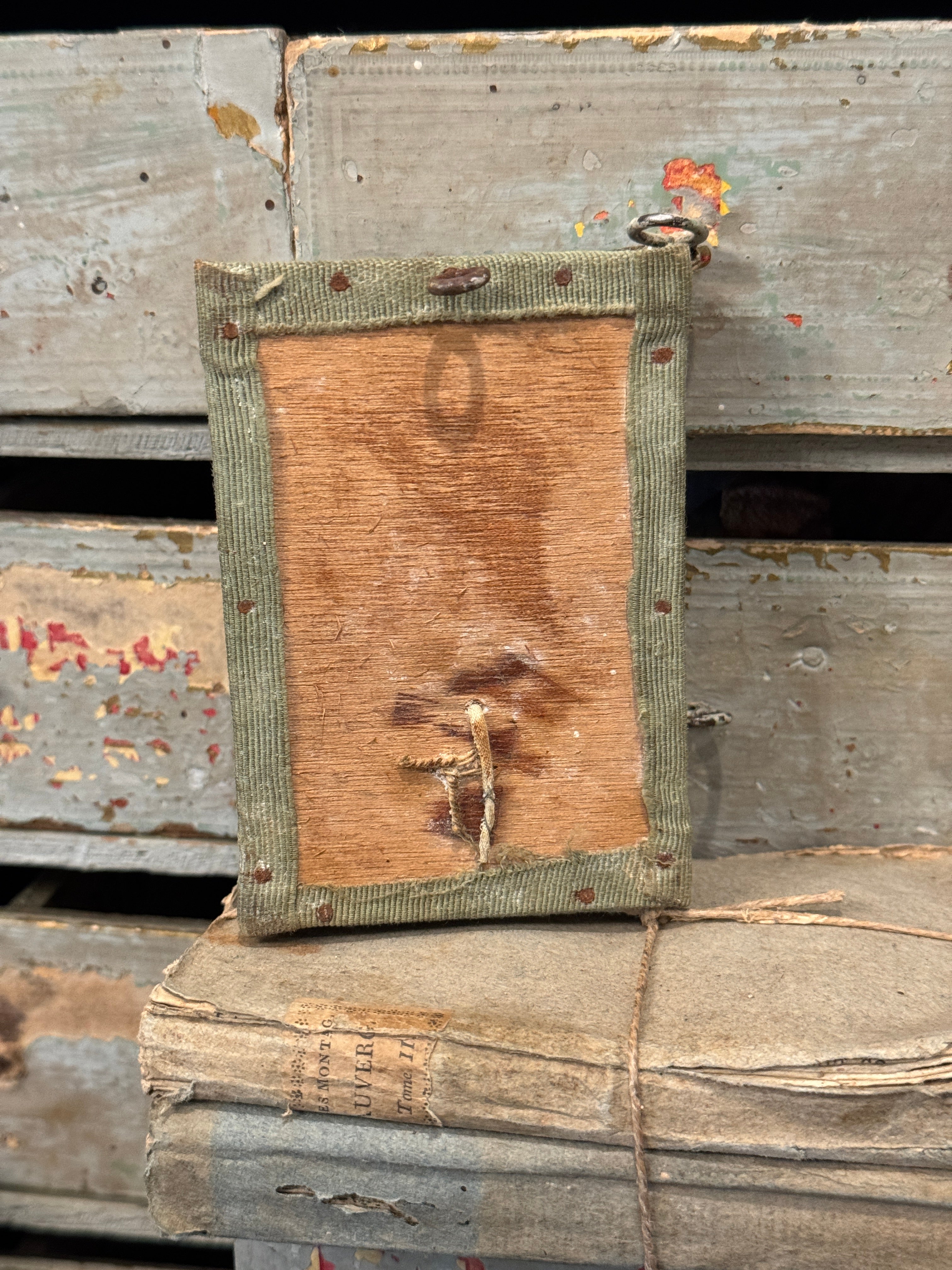 Antique French Silk Flowers in Reliquary Box