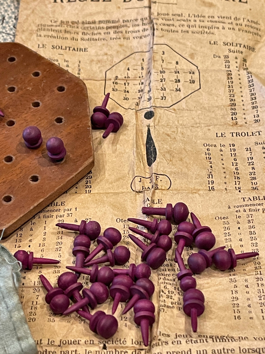 Antique French Solitaire Game
