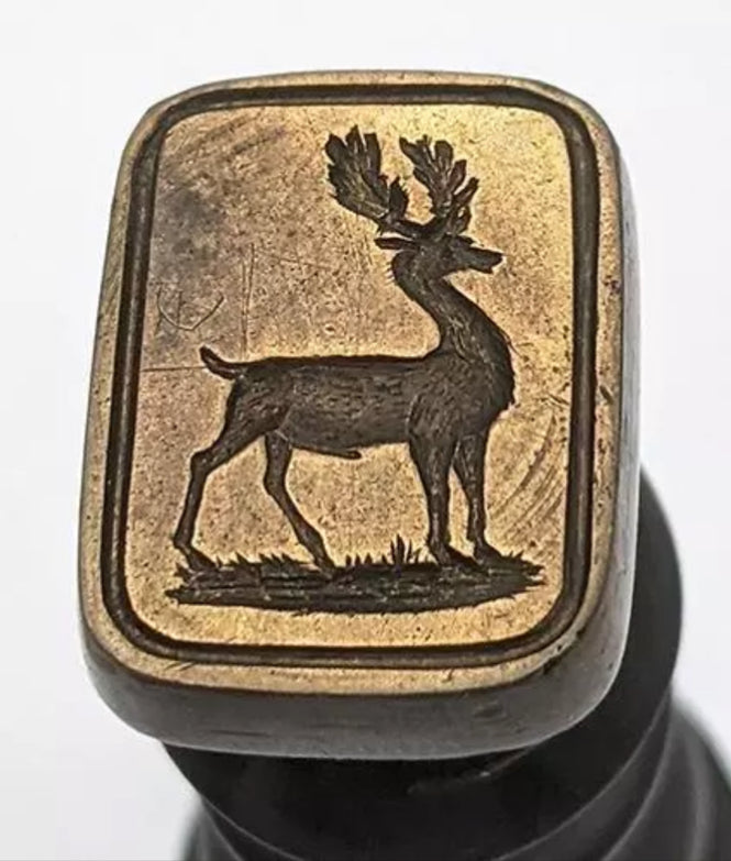 Antique 1800's Victorian Stag/Crest Intaglio Seal